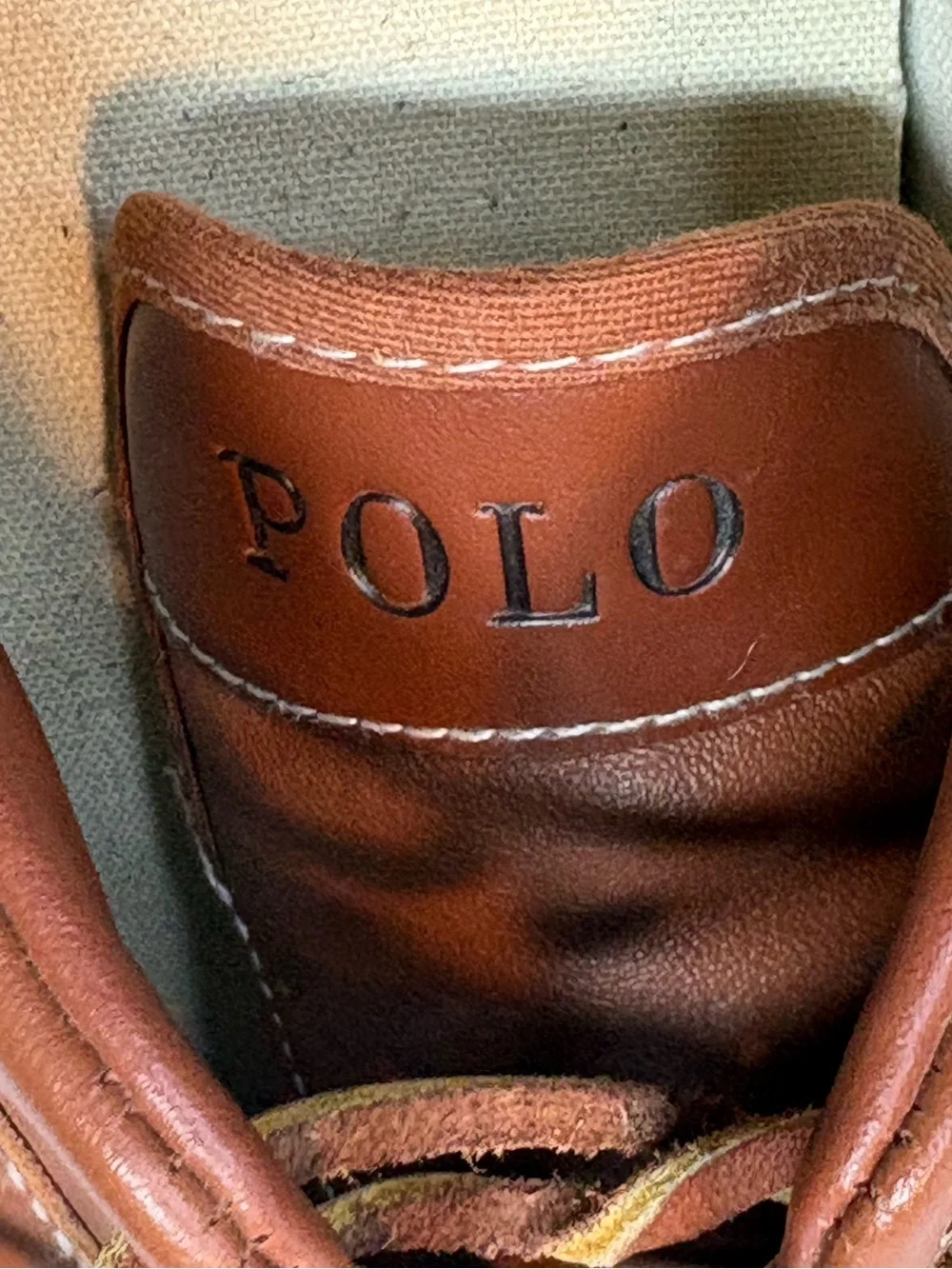 Polo by Ralph Lauren Brown Leather Vaughn Sneakers with White Sole Men 9D
